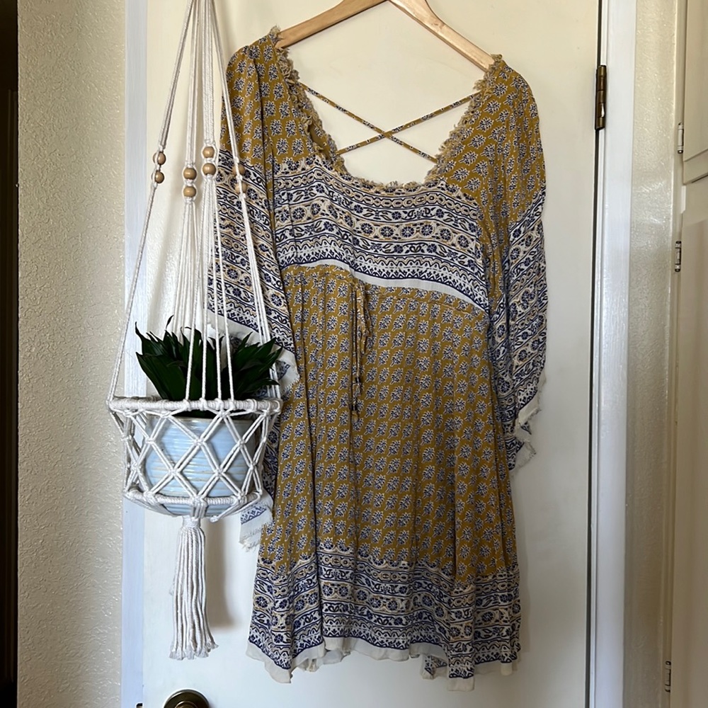 Free people boho bell sleeve dress